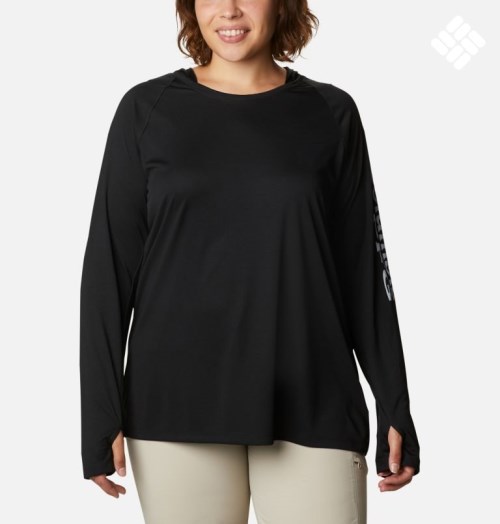 Columbia PFG Tidal Tee Hettegensere Dame Svarte | Plus Size 65239V